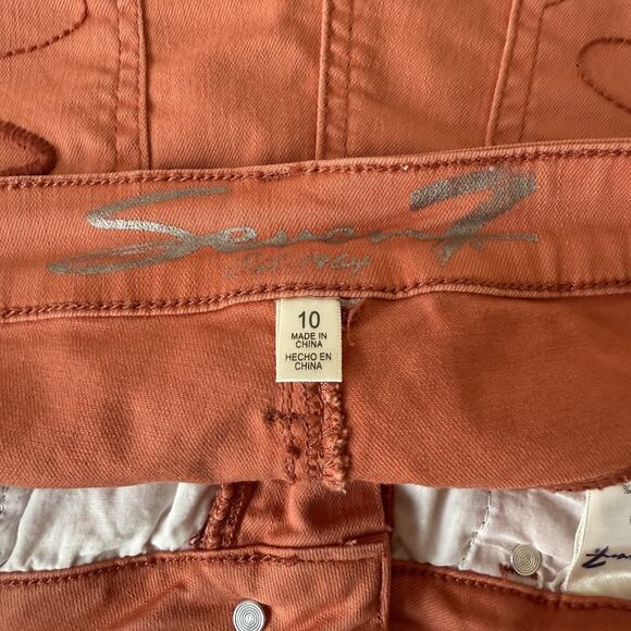 SEVEN 7 Weekend Bermuda Shorts Marsala Orange Release Hem Denim Womens 10 - Picture 5 of 9